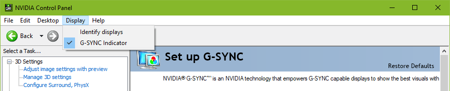 no g-sync option in nvidia control panel